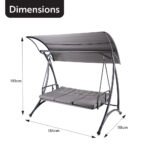 Alfresia 3 Seater Reclining Swing Seat with Cushions - Image 3