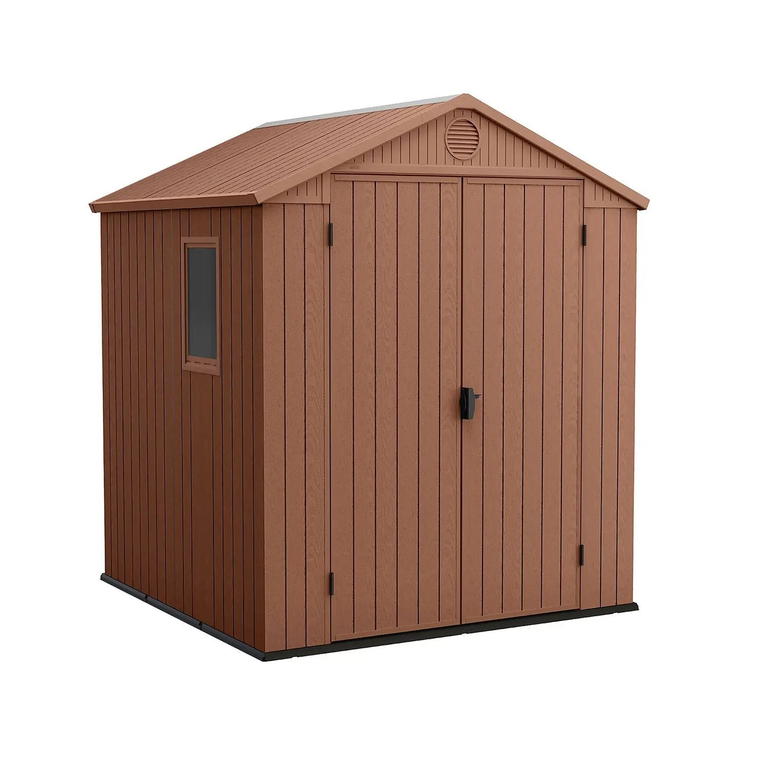 13492315-1084929563691456-2 Keter 6×6 Darwin Heavy Duty Plastic Garden Shed – Brown - Image 1