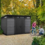 Keter 11x 7 Cortina Heavy Duty Plastic Pent Shed – Dark Grey - Image 2