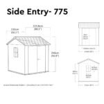 Keter 7′ x 7.5′ Newton Plus Side Entry Plastic Shed – Dark Grey - Image 6