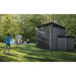 Keter 7x 7 Cortina Heavy Duty Plastic Pent Shed – Dark Grey - Image 3