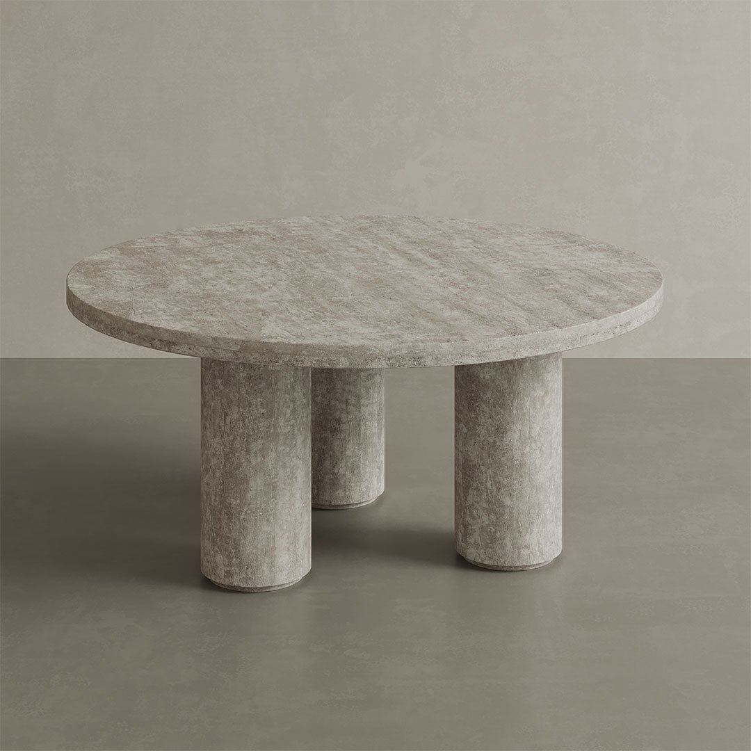 Casoli-White-Travertine-90cm-Coffee-Table-img2 Casoli Travertine Coffee Table, White - Image 1