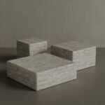 Cerazo Travertine Coffee Table, White - Image 2