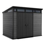 Keter 9x 7 Cortina Heavy Duty Plastic Pent Shed – Dark Grey