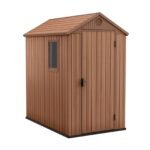 Keter 4×6 Darwin Heavy Duty Plastic Garden Shed – Brown