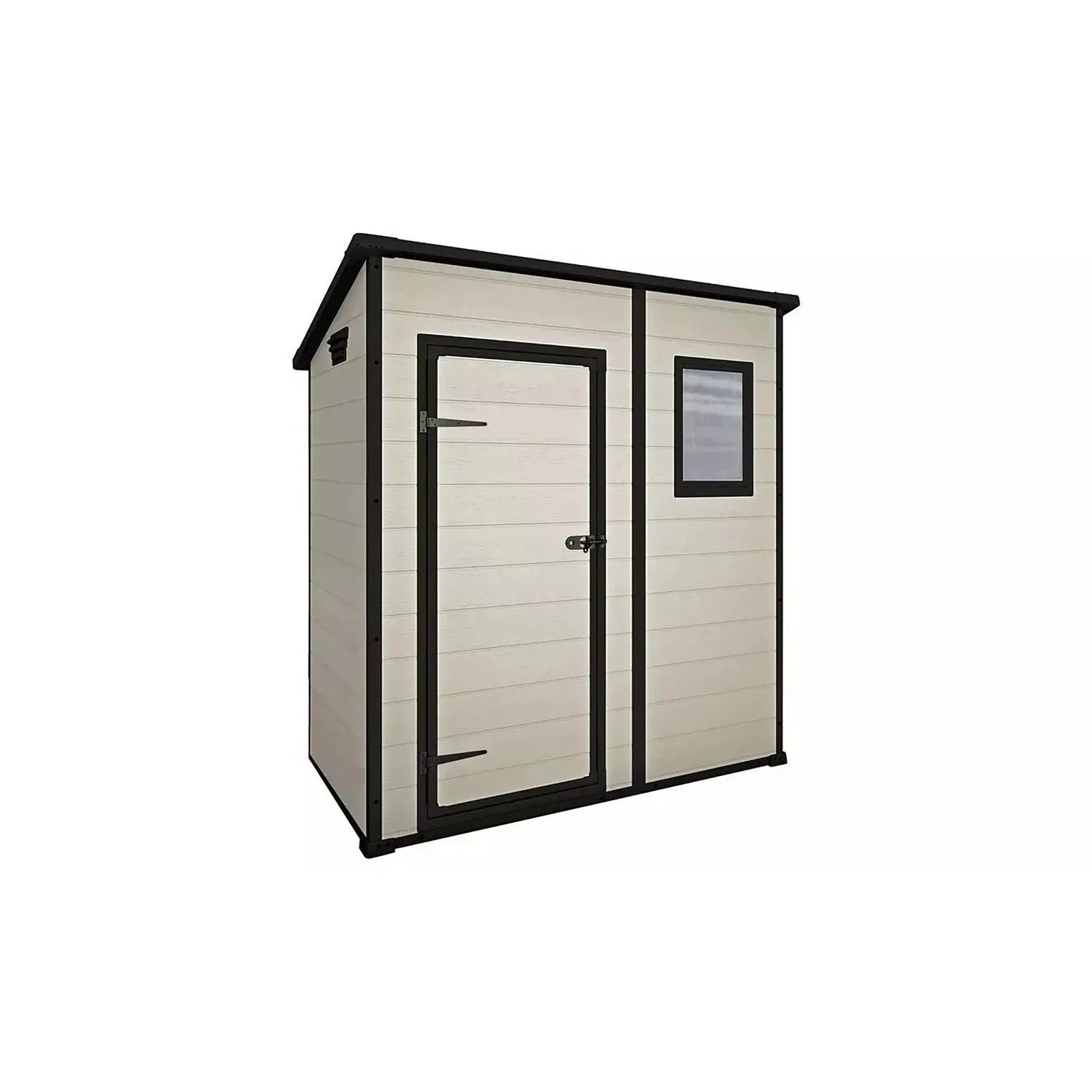 KETER-PENT-64-BEIGE-1-2_1 Keter 6 x 4 Manor Plastic Pent Garden Storage Shed – Beige - Image 1