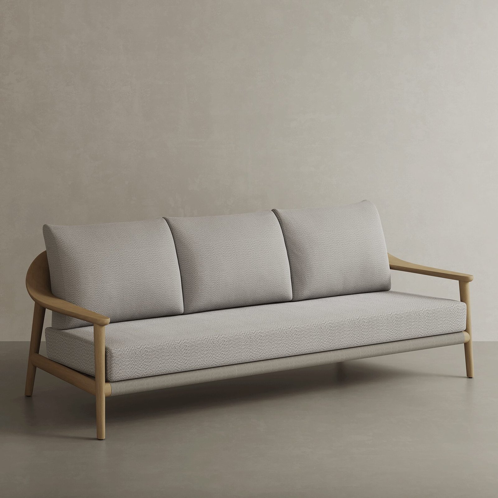 N1103_product_image_with_background N1 Three Seater Sofa Light Teak - Image 1