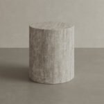 Porto Travertine Side Table, White