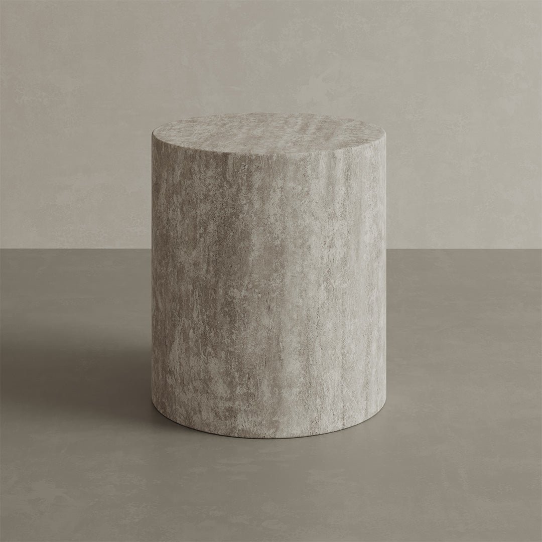 Porto-White-Travertine-40cm-Side-Table-img2 Porto Travertine Side Table, White - Image 1