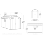 Keter 7.5’x11′ Premier Heavy Duty Plastic Shed – Grey - Image 10
